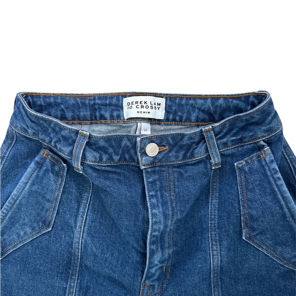 10 Crosby Derek Lam Blue Dark Wash Ankle Cropped Jeans - Picture 12 of 12